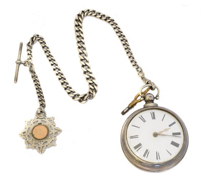 Lot 234 - A William IV silver pair cased pocket watch by H. Richardson, Northwich