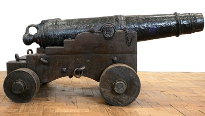 Lot 38 - Six pounder naval cannon