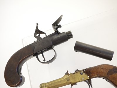 Lot 7 - Flintlock pocket pistol by R & M Redfern and a percussion pistol