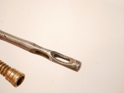 Lot 478 - Martini Henry combination tool, oil bottle, jag, cleaning rod attachment and a muzzle protector