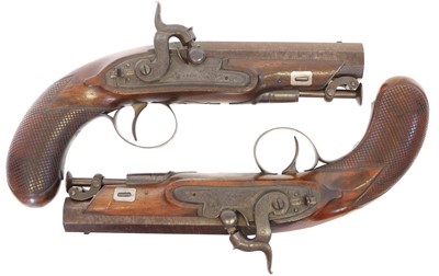 Lot 2 - Pair of percussion manstopper pistols by Blanch