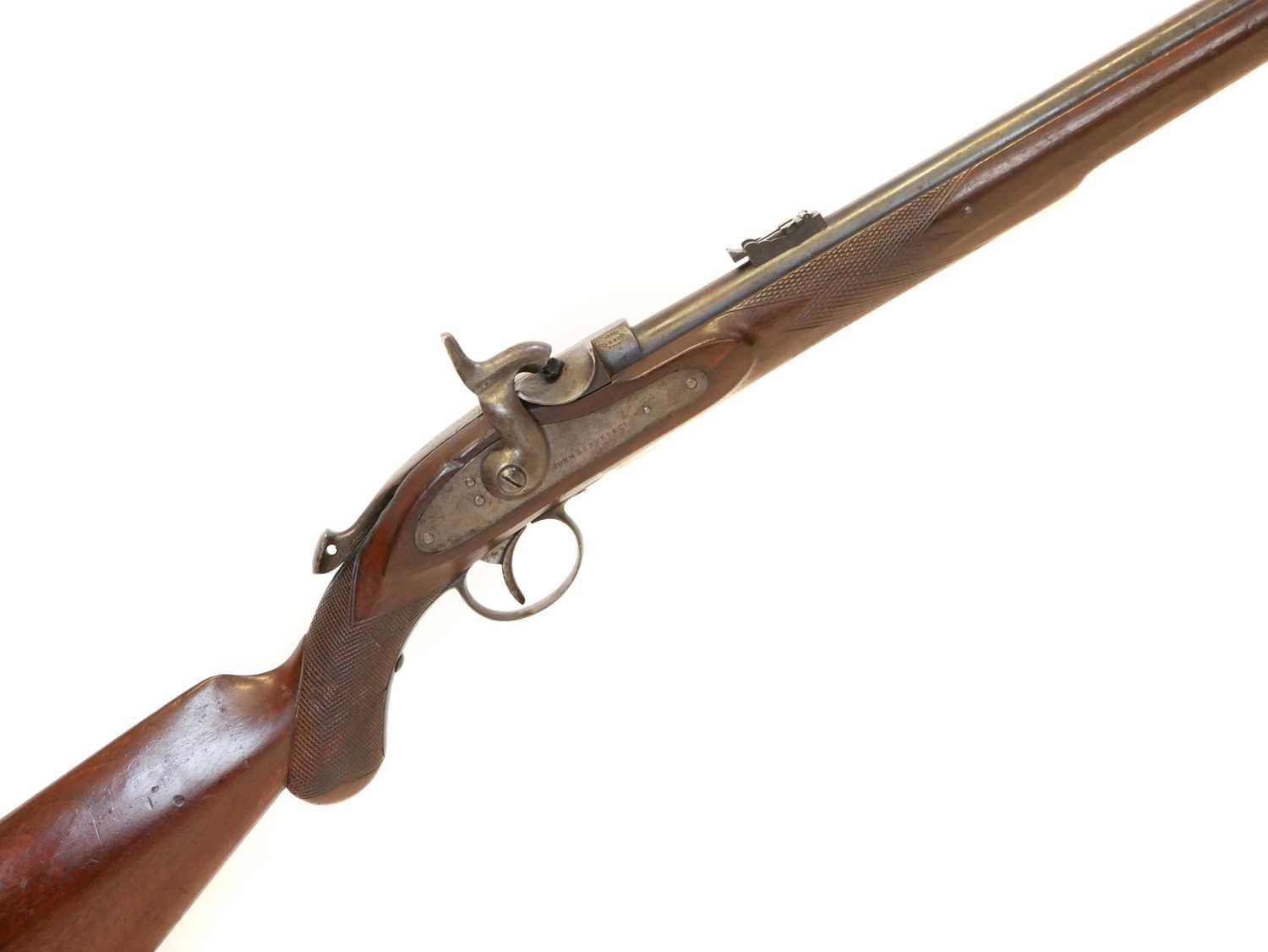 Lot 62 - John Reeves and Co. Monkey Tail percussion capping breech loading short rifle