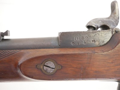 Lot 62 - John Reeves and Co. Monkey Tail percussion capping breech loading short rifle