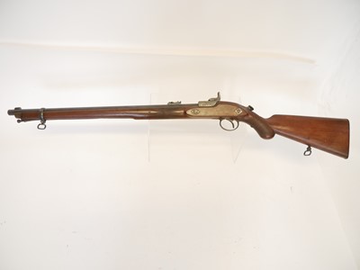 Lot 62 - John Reeves and Co. Monkey Tail percussion capping breech loading short rifle