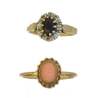 Lot 94 - Two 9ct gold gem set dress rings