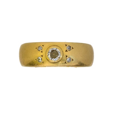 Lot 122 - A 22ct gold diamond band ring
