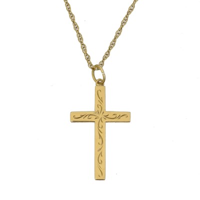 Lot 42 - A 9ct gold cross pendant