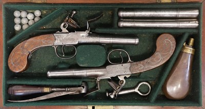Lot 1 - Pair of Flintlock pistols by Stanton