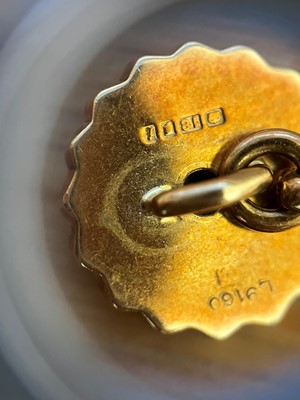 Lot 181 - A pair of 18ct gold sapphire cufflinks by Cartier