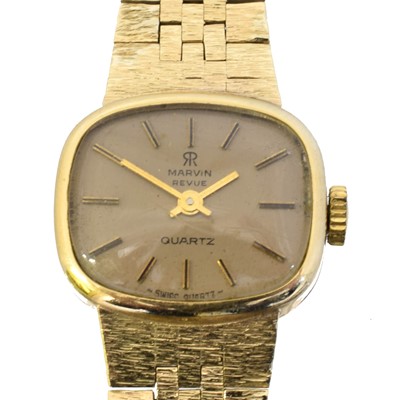 Lot 211 - A 9ct gold quartz Marvin Revue wristwatch