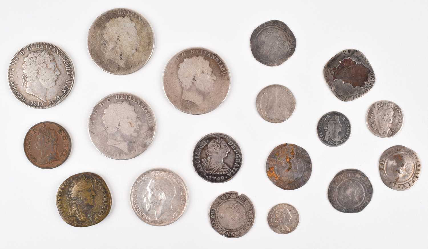 Lot 1 - Selection of hammered and other mainly silver British coins and others.