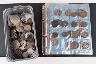 Lot 4 - Assortment of various coins and tokens, some in sleeves and albums.