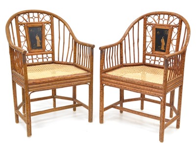 Lot 390 - Pair of Mid-20th century Brighton Pavilion Style Armchairs by Maitland Smith
