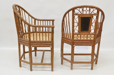 Lot Pair of mid 20th century Brighton Pavilion style armchairs by Maitland Smith