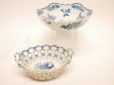 Lot 170 - Worcester basket and a lobed bowl