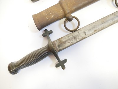 Lot 101 - French Chassepot M.1866 pattern bayonet and...
