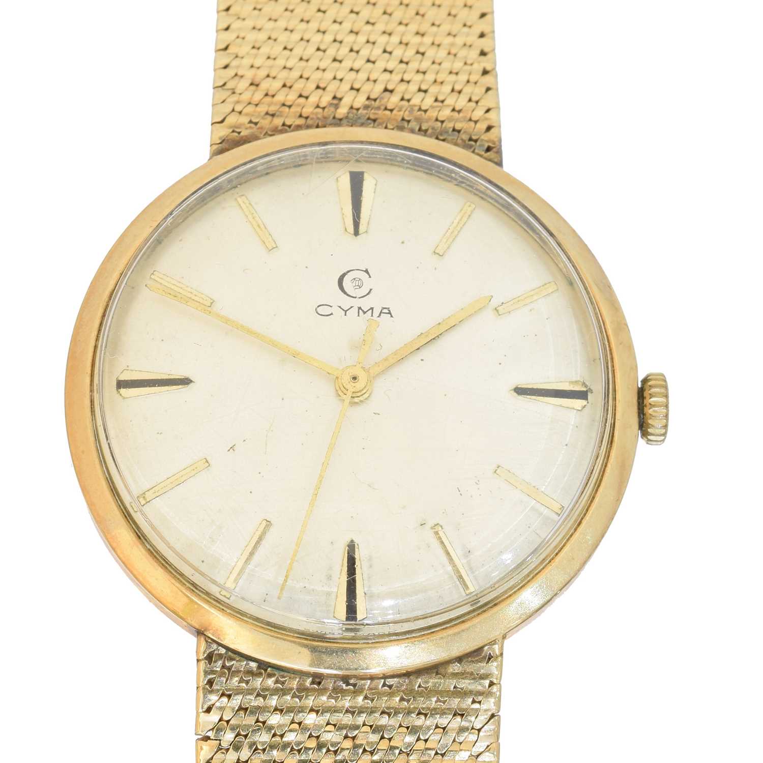 196 - A 9ct gold Cyma manual wind wristwatch, 