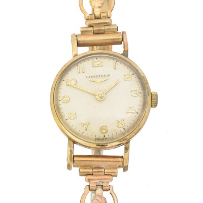 Lot 143 - A 9ct gold Longines quartz wristwatch