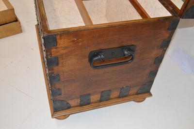 Lot Late 19th century oak and iron bound silver chest