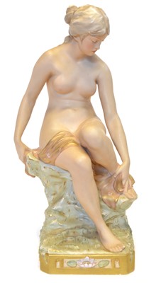 Lot 180 - Royal Dux Figure of a Nude Female Bather