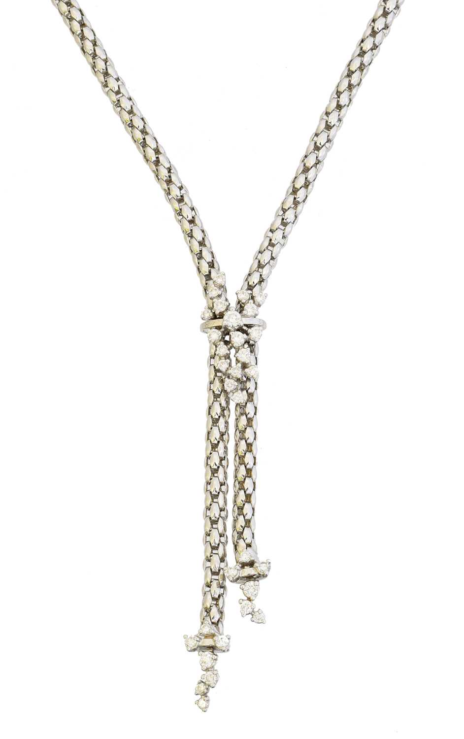 Lot 66 - An 18ct gold diamond lariat necklace by Fope