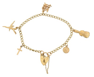 Lot 17 - A 9ct gold charm bracelet