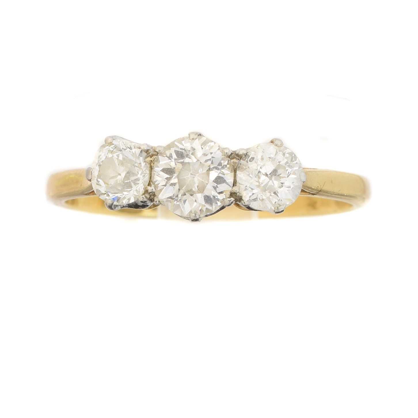 Lot 96 - A diamond three stone ring