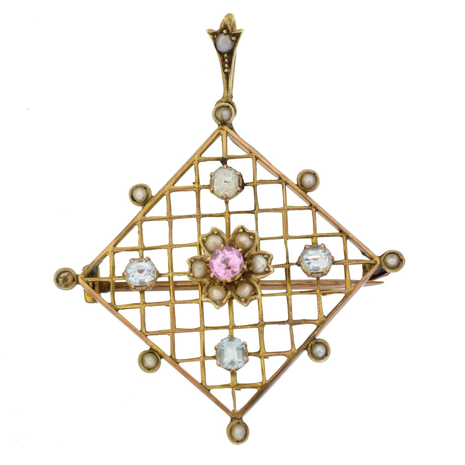 Lot 10 - An early 20th century gem-set brooch