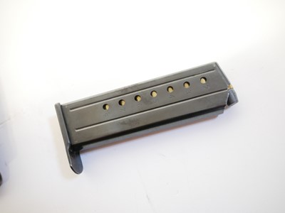 Lot 360 - H&K P7 M8 pistol magazine with inert ammunition and holsters