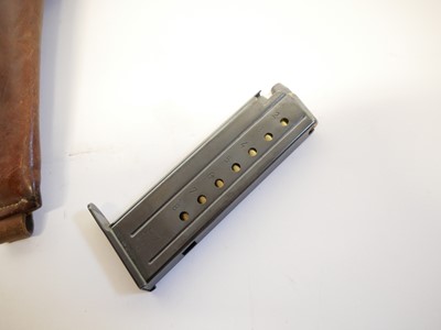 Lot 360 - H&K P7 M8 pistol magazine with inert ammunition and holsters
