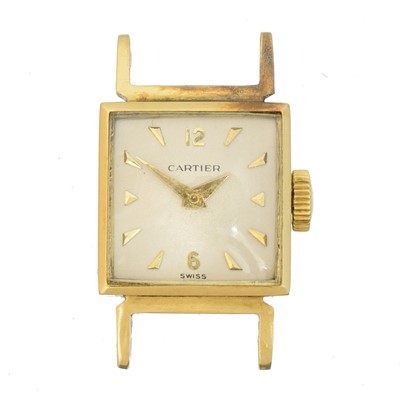 Lot 192 - An early 20th century 18ct gold Cartier manual wind wristwatch
