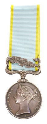 Lot 171 - Crimea 1854-56 medal with Sebastopol clasp for...