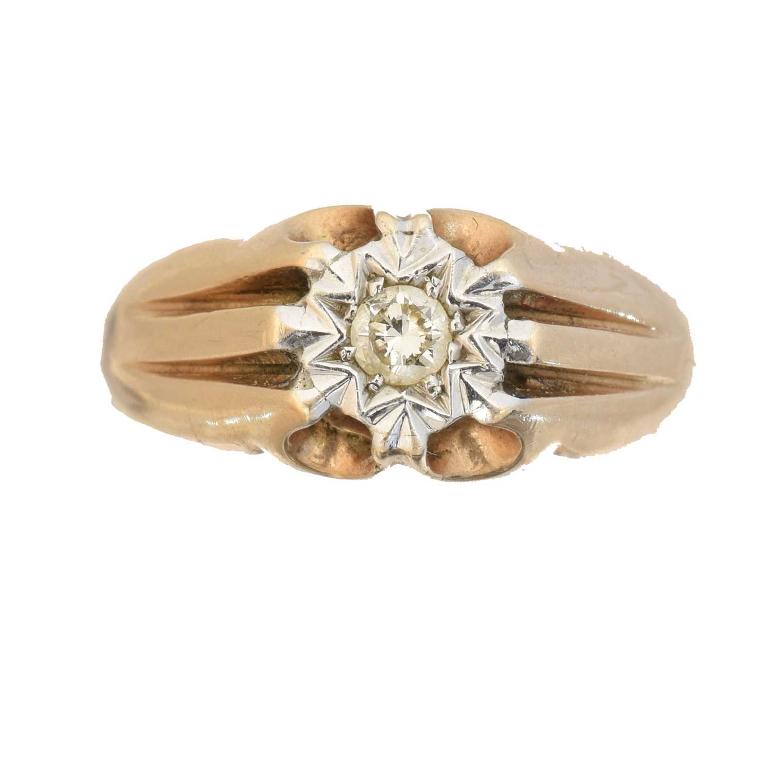 Lot 89 - A 9ct gold diamond single stone ring