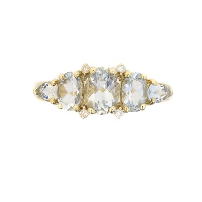 Lot 74 - A 9ct gold colourless gem ring
