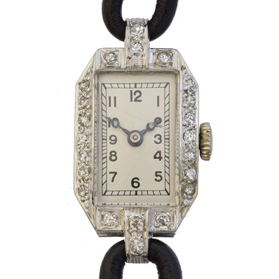 Lot 231 - An early 20th century diamond cocktail watch by Vertex