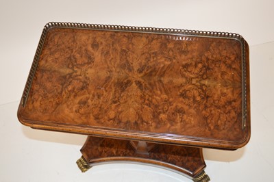 Lot Regency style burr walnut side table