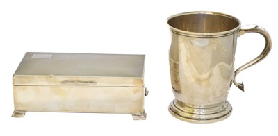Lot 90 - An Elizabeth II silver tankard and cigar case