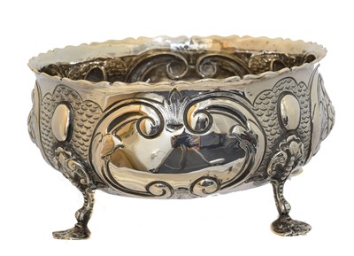 Lot 92 - A Victorian silver embossed bowl