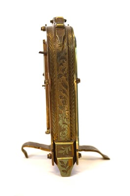 Lot 221 - Late 19th century gilt brass and silvered strut clock in the manner of Thomas Cole