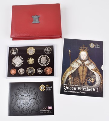 Lot 27 - Five Royal Mint Annual Proof Coin Collections and a Queen Elizabeth I Commemorative Crown (6).