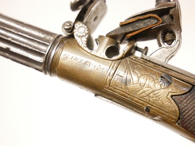 Lot 15 - Flintlock pocket pistol by Rawlins of London,...