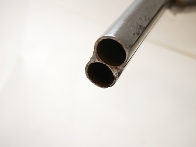 Lot 8 - Belgian 24 bore double barrel pinfire pistol,...