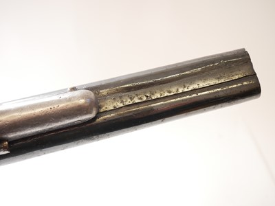 Lot 8 - Belgian 24 bore double barrel pinfire pistol,...