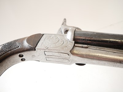 Lot 8 - Belgian 24 bore double barrel pinfire pistol,...