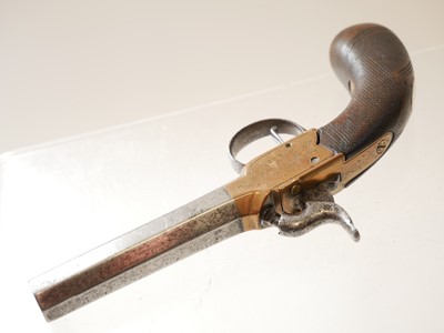 Lot 10 - Percussion pocket pistol, with 60 bore...