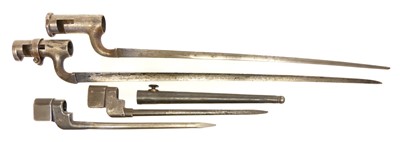 Lot 109 - Four socket bayonets, to fit a Brown Bess,...