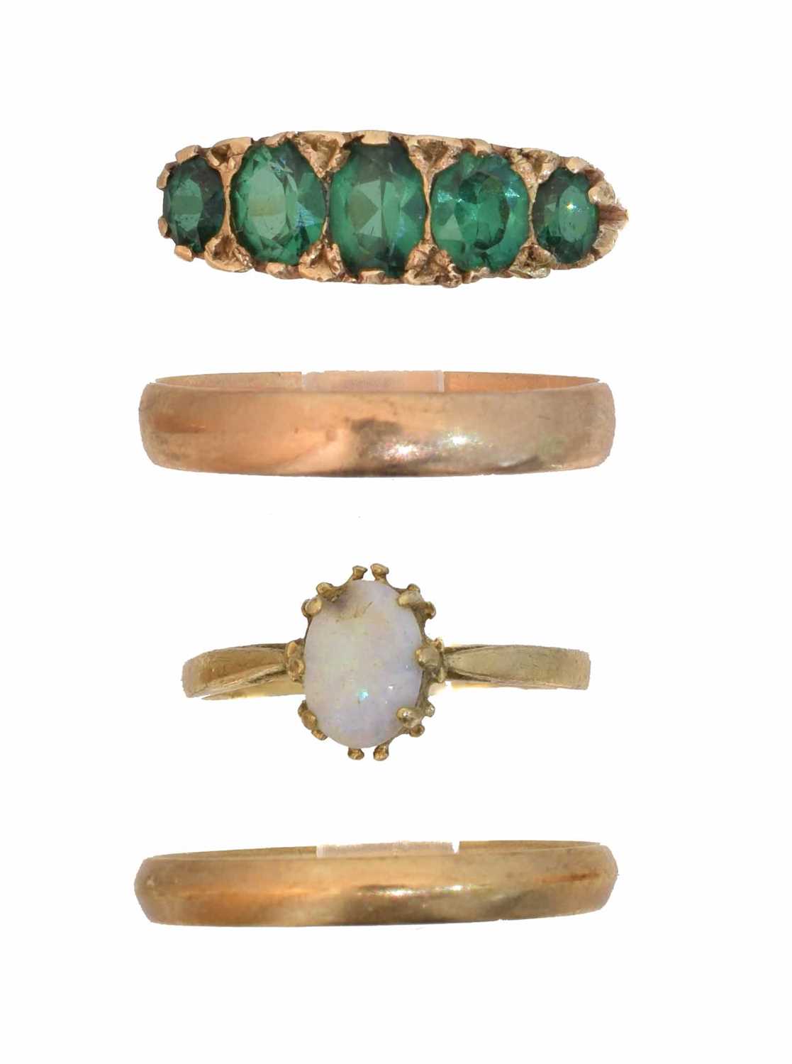 Lot 98 - Four 9ct gold rings