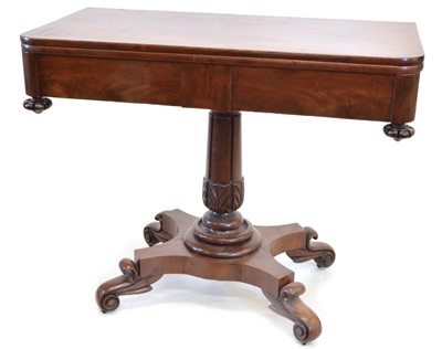 Lot William IV mahogany fold-over tea table