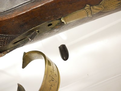 Lot 32 - The damaged parts of a Flintlock Blunderbuss...