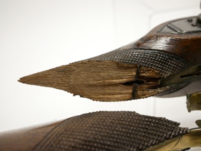 Lot 32 - The damaged parts of a Flintlock Blunderbuss...